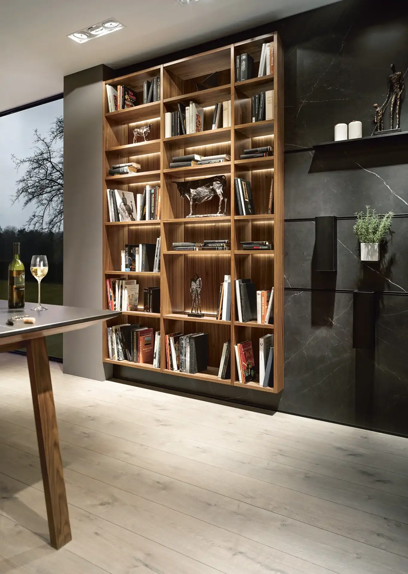 Keukenverlichting onder open plank